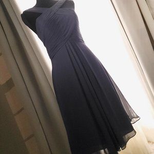 Azazie Amani Cocktail Dress Stormy Blue Size Small